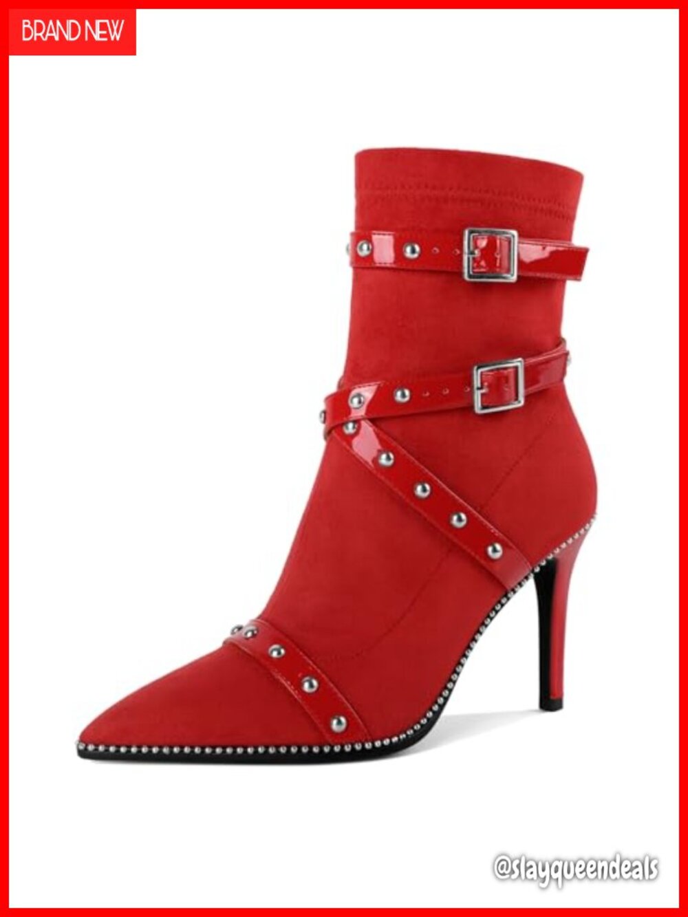 Womens Ankle Booties 3.5 Inch Heel Stiletto Beaded Studded Pointed Toe Side